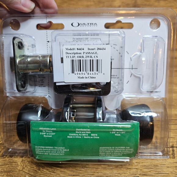 Ultra Security Hall & Closet Interior Passage Non-locking Door Knobs NEW - Picture 5 of 6